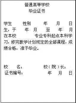 普通高等學校本,專科畢業證書[內容] 高等專科學校和職業技術學院