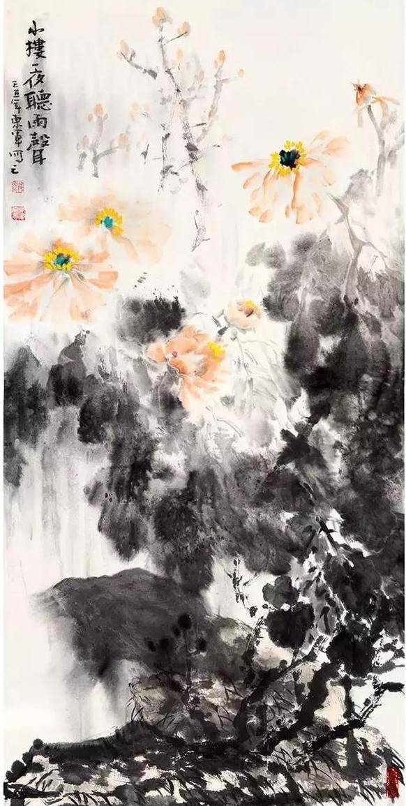 当代著名牡丹花鸟画家赵东军作品欣赏