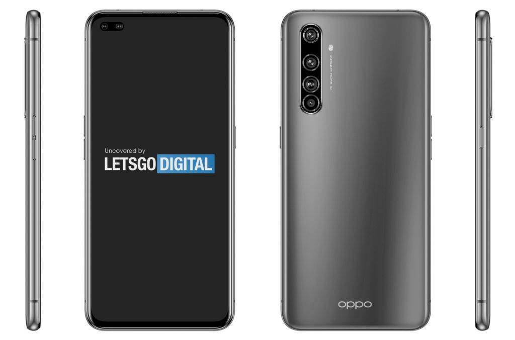 原创oppo外观设计新专利曝光前置双挖孔后置纵向ai四摄全新配色