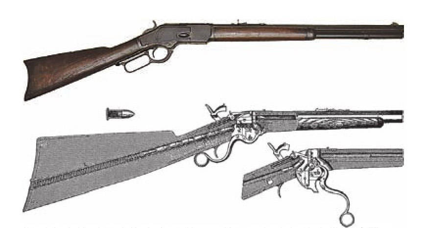 斯潘塞步枪采用边缘底火子弹,是美国西部牛仔片中常见武器在某种程度