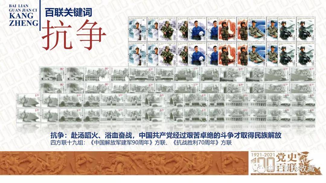 《党史百年》珍邮发行,100枚四方联,400枚珍邮