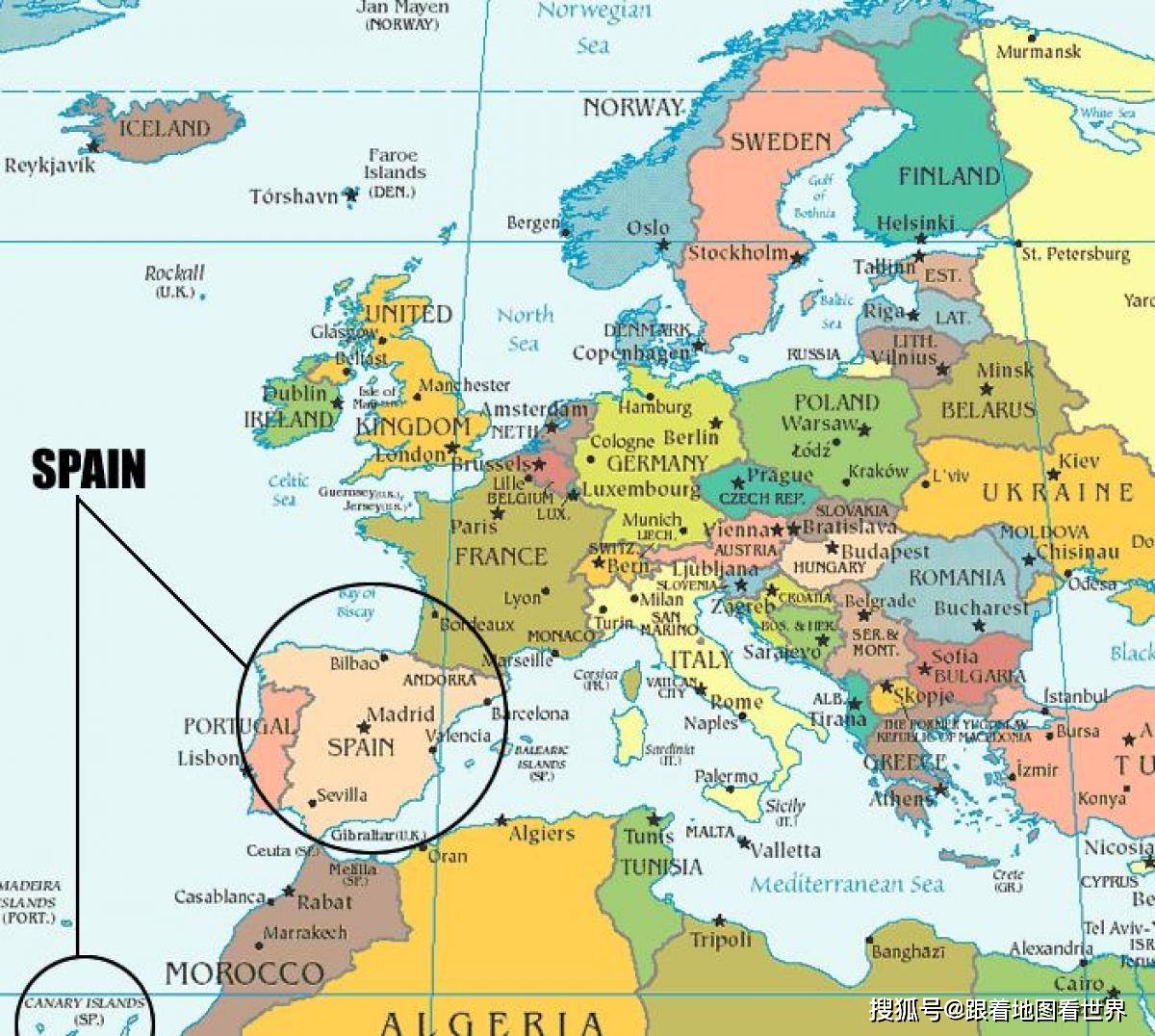 西班牙地理位置图片图片