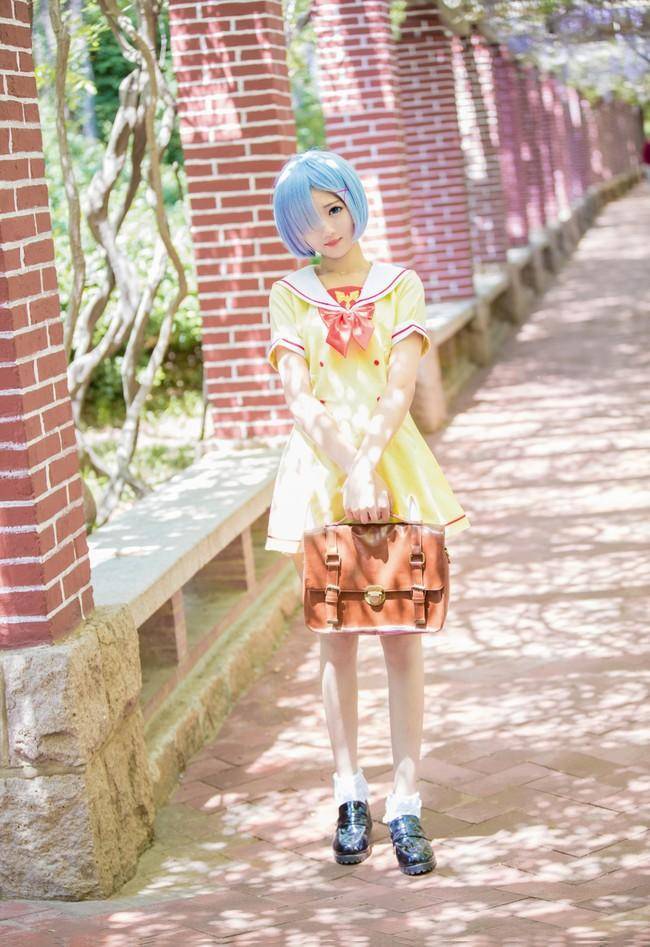 蕾姆cosplay蕾姆jk校服全彩本子