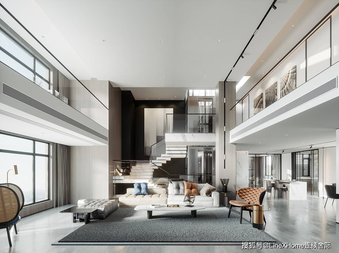 连续舍际-确认过眼神,这是你想要的别墅挑高空间设计!_手机搜狐网