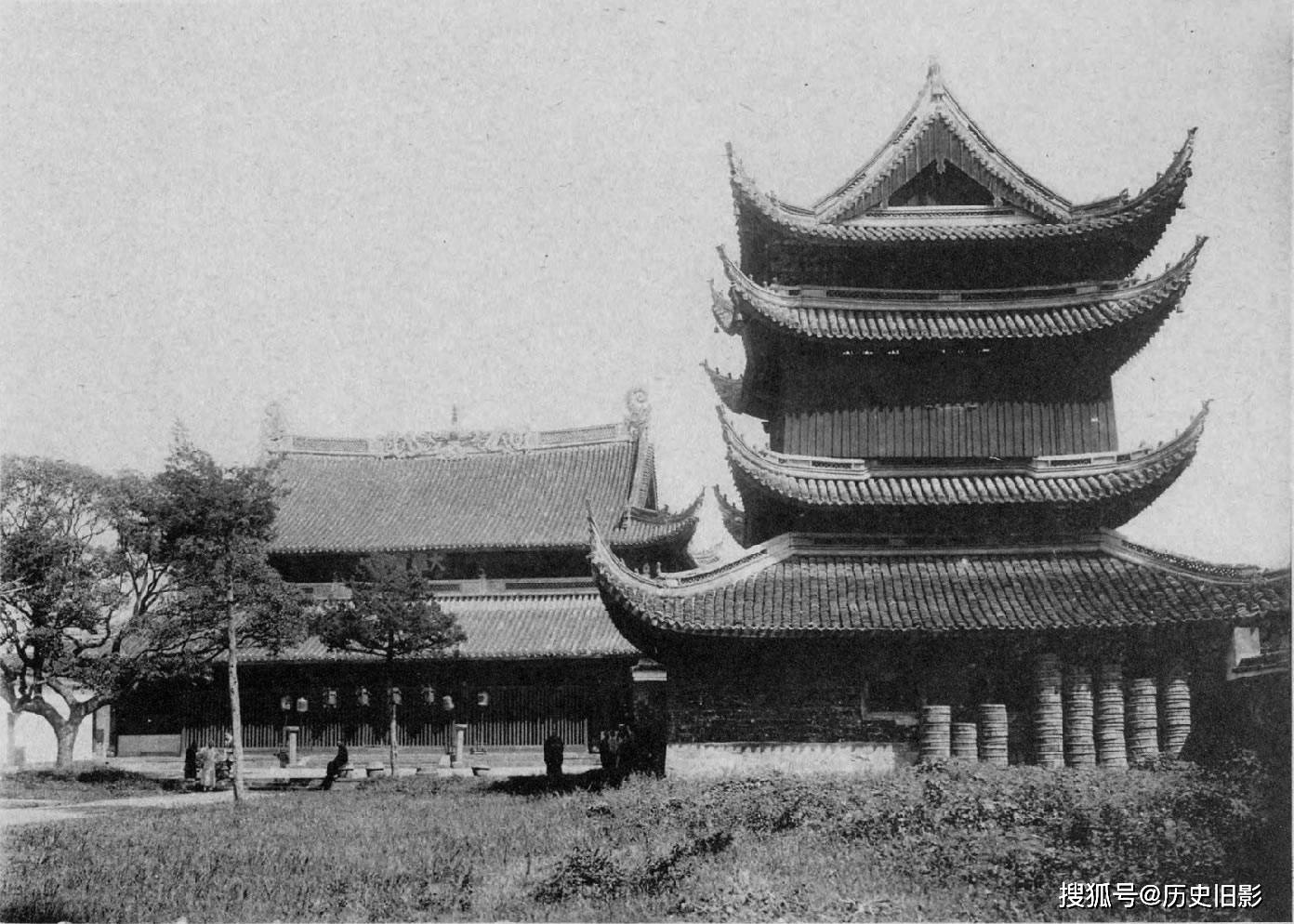 1906年浙江宁波寺庙老照片,天宁寺与延庆寺天王殿