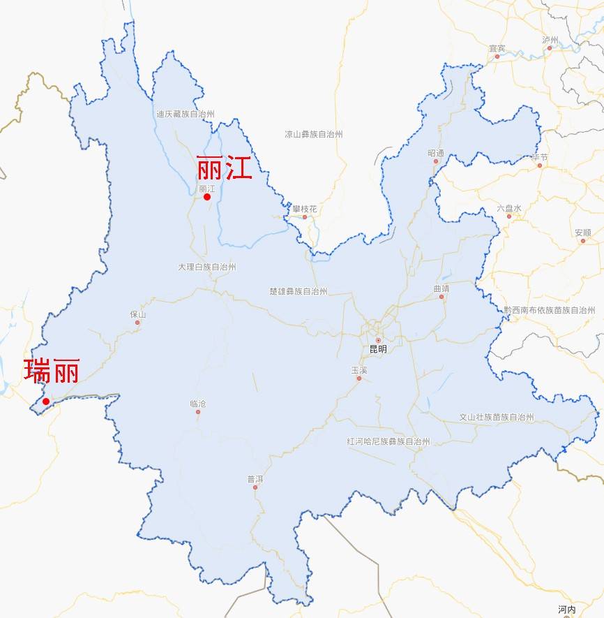 丽江地理位置图片