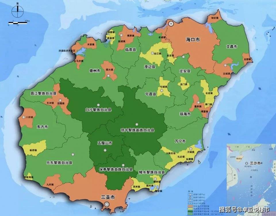 海南区划图 2020图片