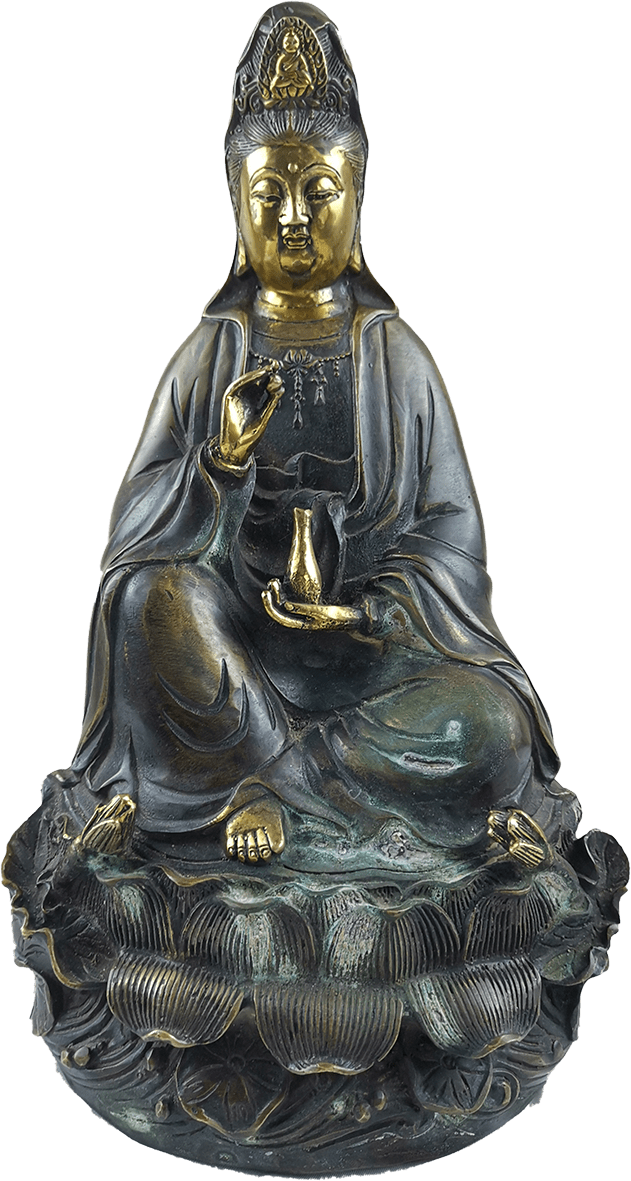 精品推荐鎏金观音铜像赏析