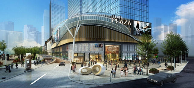 玻璃幕墙灯光秀,中庭互动艺术墙,星汇广场购物中心设计够炫酷!_文化村