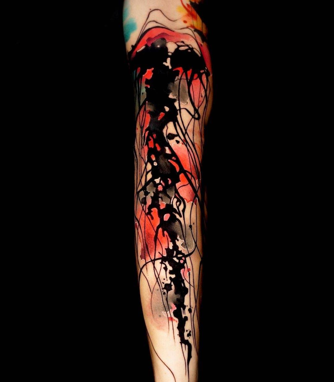 上海由龙纹身整理抽象彩色纹身图案