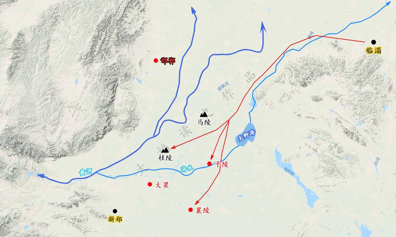 并于352年的襄陵之役中将齐,宋,卫三