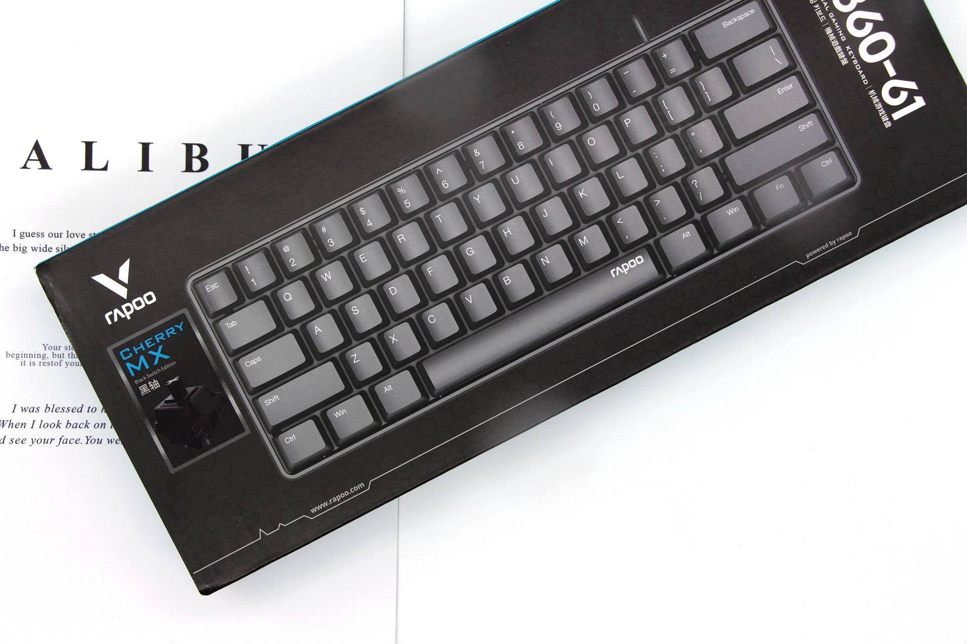 原厂cherry轴手感经典简约设计雷柏61键游戏机械键盘