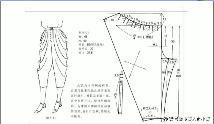 长裤|俊美人台小董/各种各样的裤子款式裁剪纸样图合集