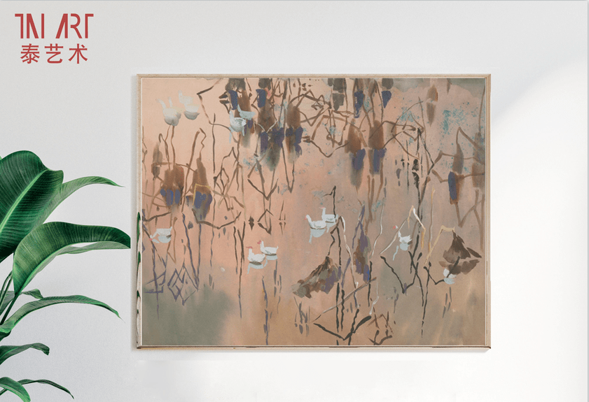 李准南《岁月留痕十一·秋塘残荷》32×45cm 水彩画居家欣赏礼赠收藏