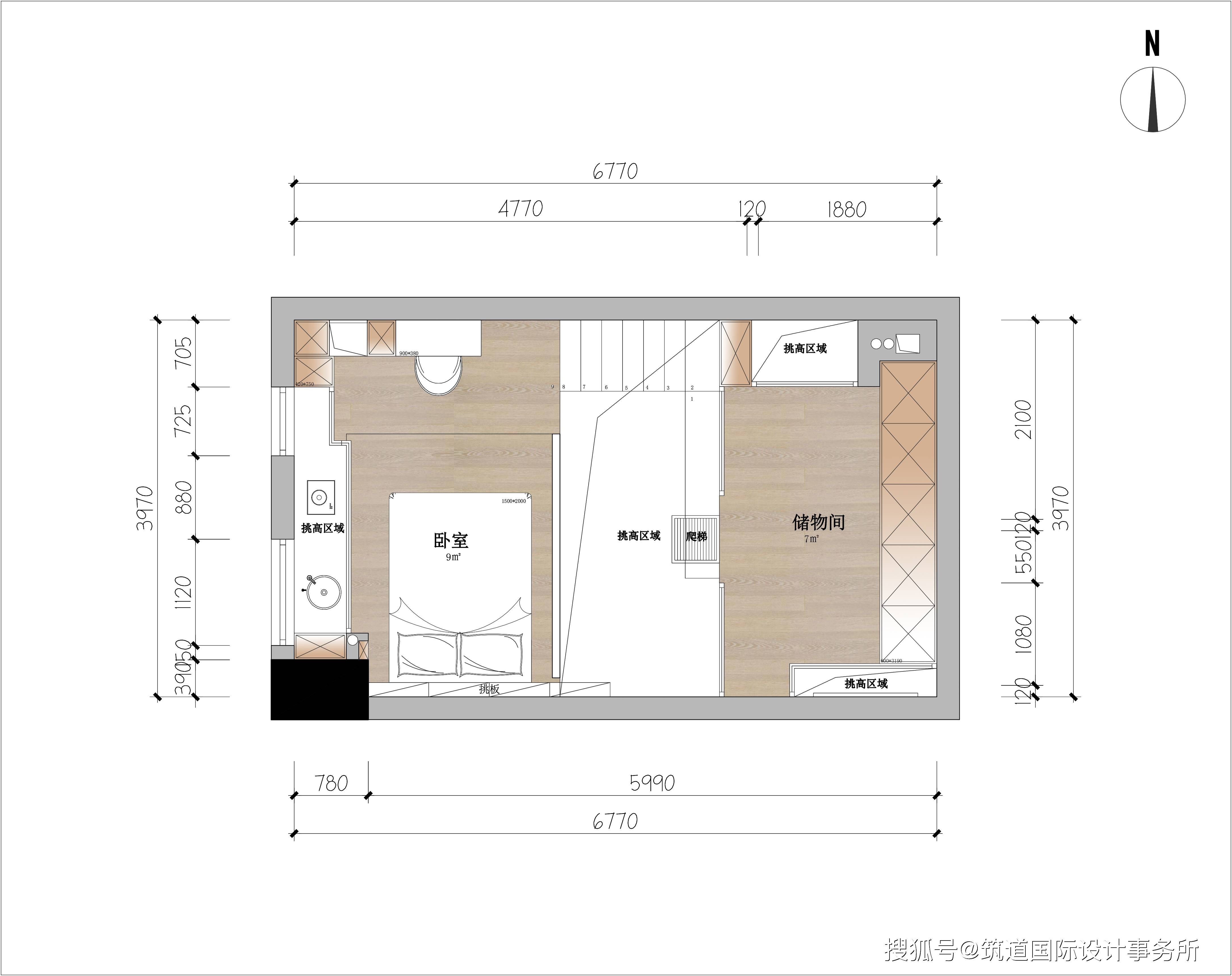 一楼平面布置图 二楼平面布置图 1f的空间要包含厨房,客厅,卫生间和