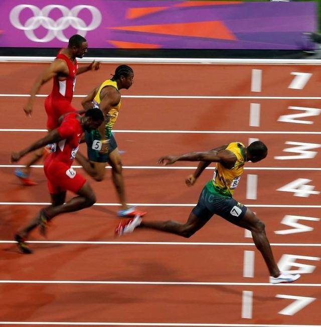2015年8月23日,北京世锦赛男子100米决赛中,百米五虎中的四位博尔特