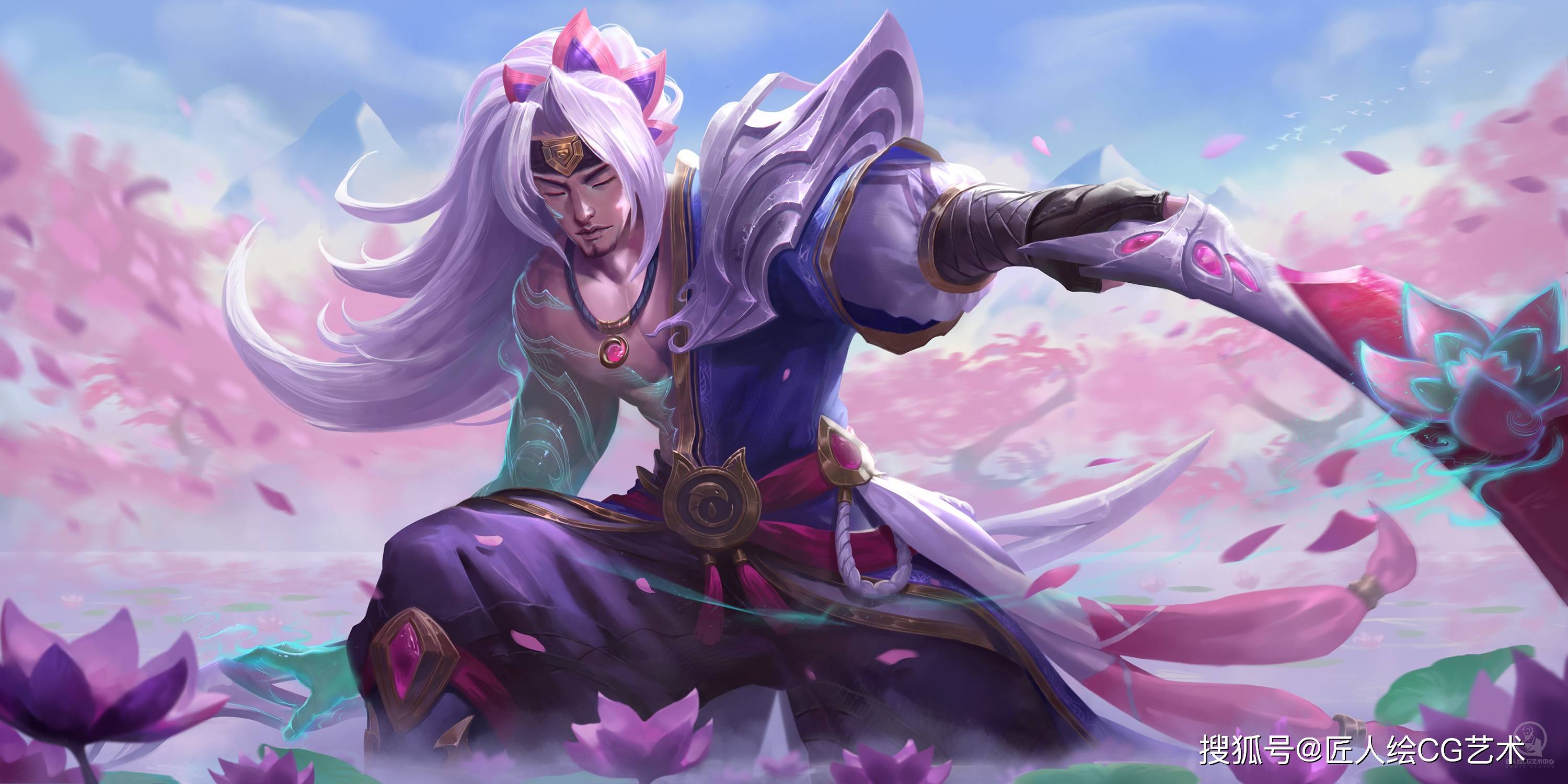 20年春美宣班·学员横版插图作业节选,灵魂莲花的亚索,源计划的蔚