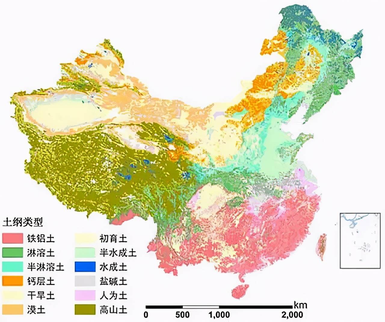 中国土壤分布简图图片