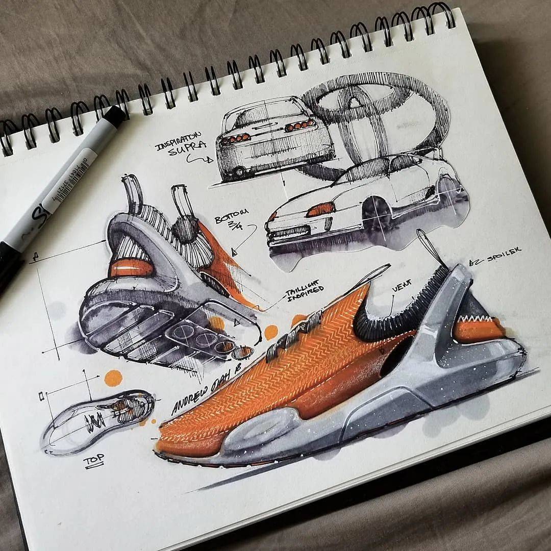 工业设计考研的同学学习一下大神的仿生鞋画法