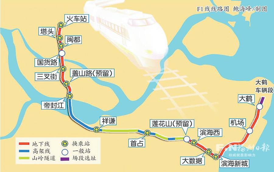 城际铁路f1线线路图.
