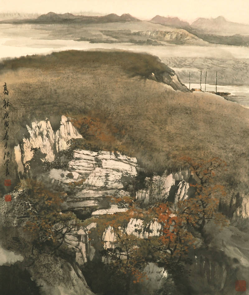 近水遥山皆有情:著名画家陈学良作品赏析_山水画