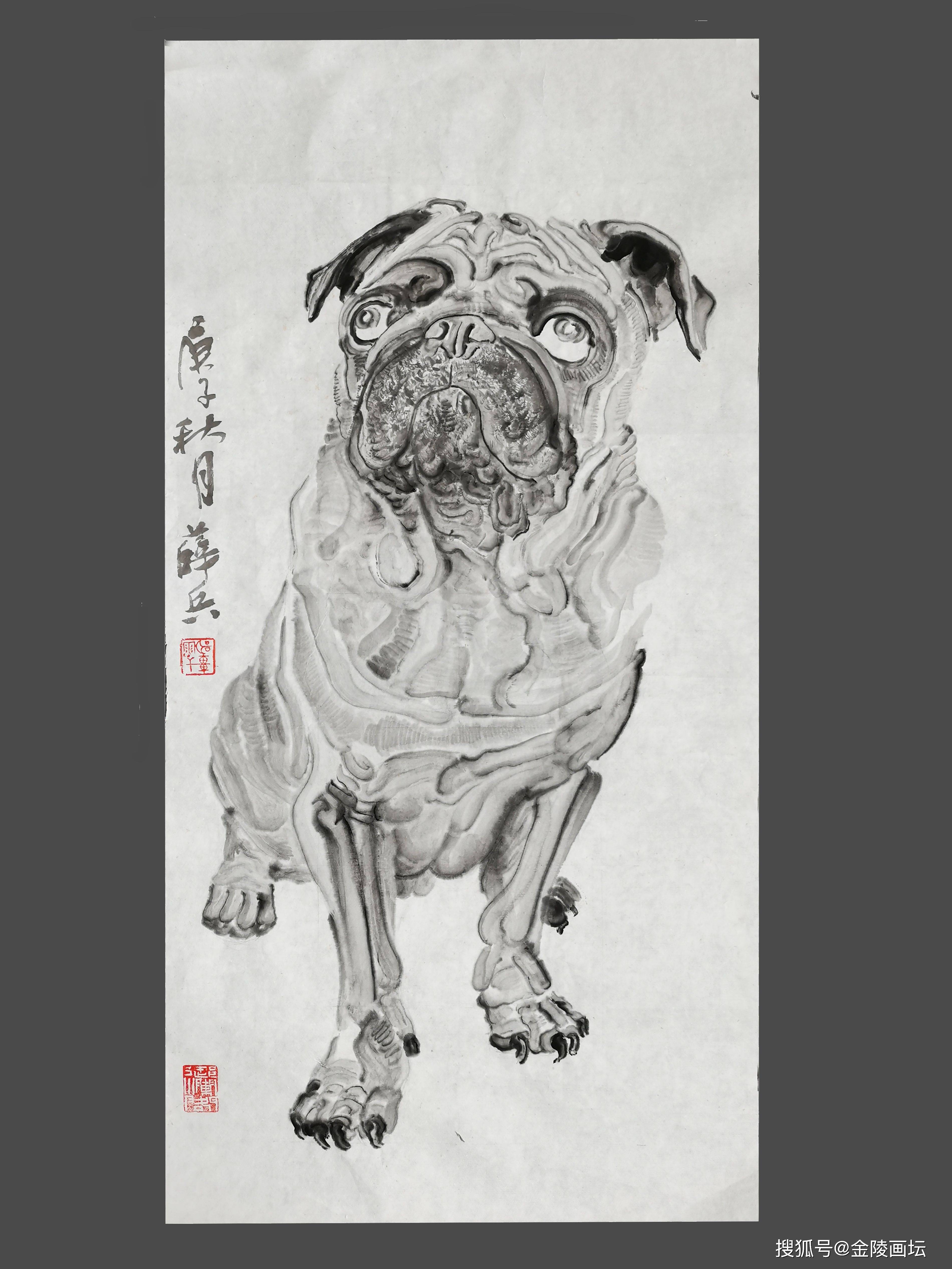南京艺术学院薛兵教授的水墨狗