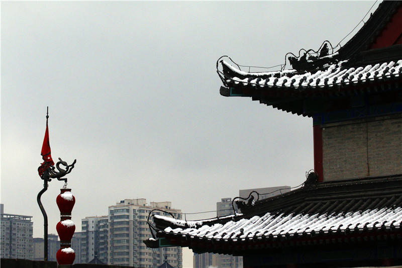 2020年冬天,西安的第一场雪来了!