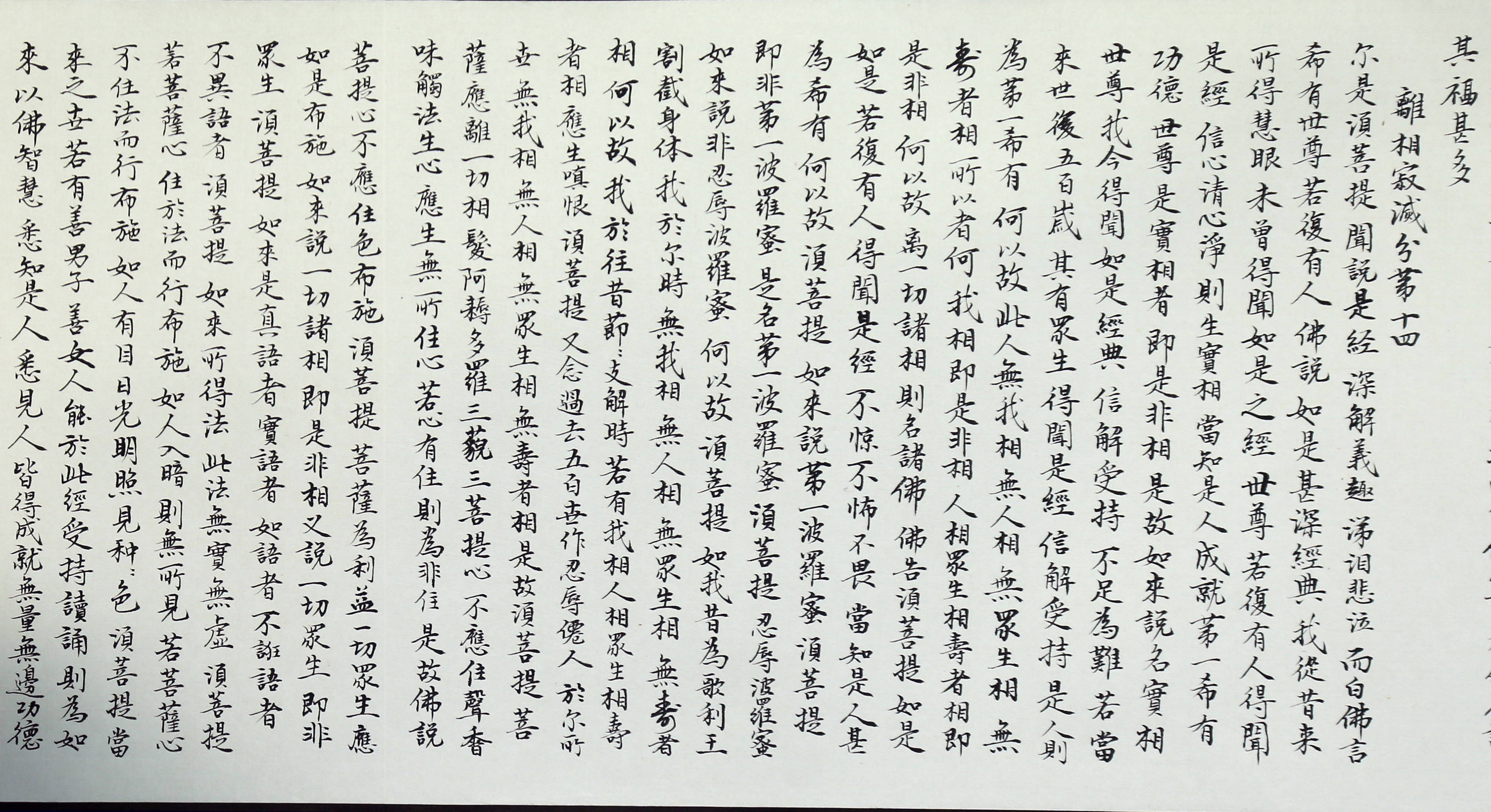 苗芸国小楷书法长卷金刚经作品欣赏