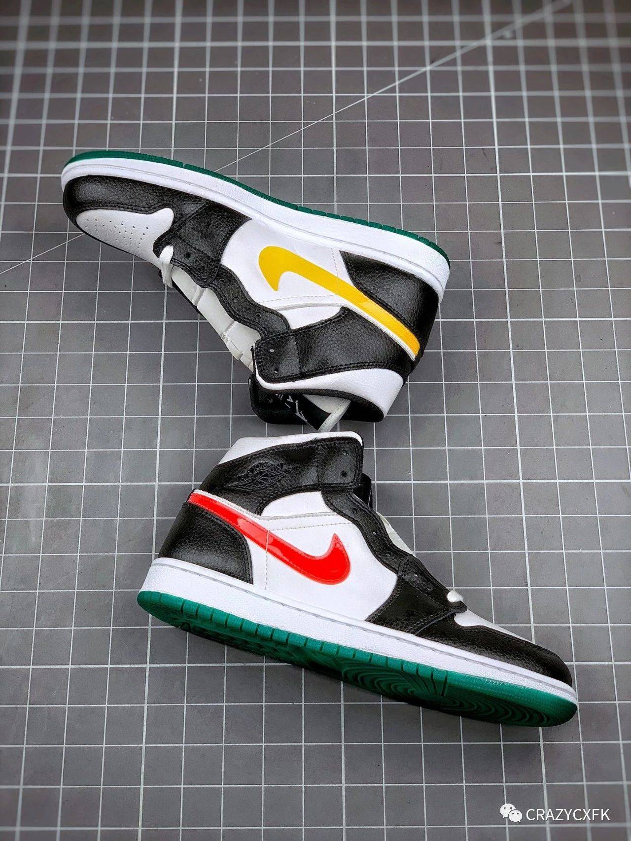 乔丹aj中帮airjordan1midalternateswooshes彩钩熊猫鸳鸯运动鞋