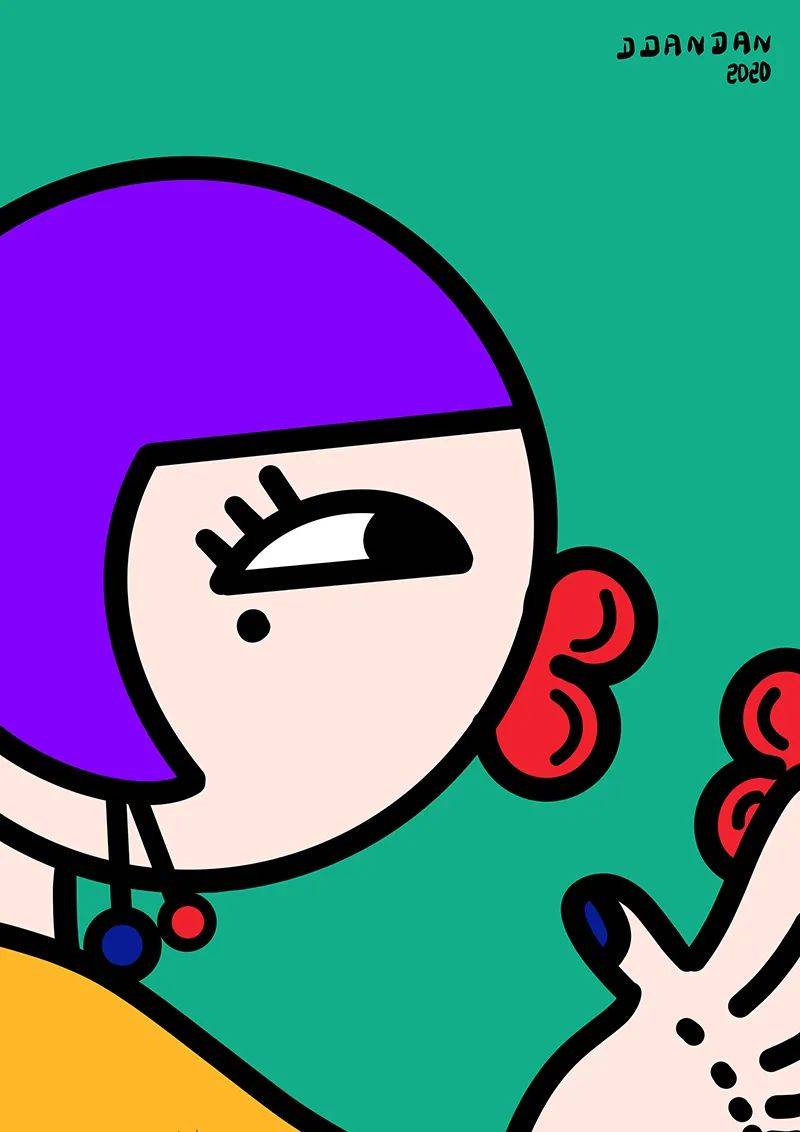 郑丹 嘟嘟唇女孩 58×42cm 版画 数码版 2020 东北林业大学