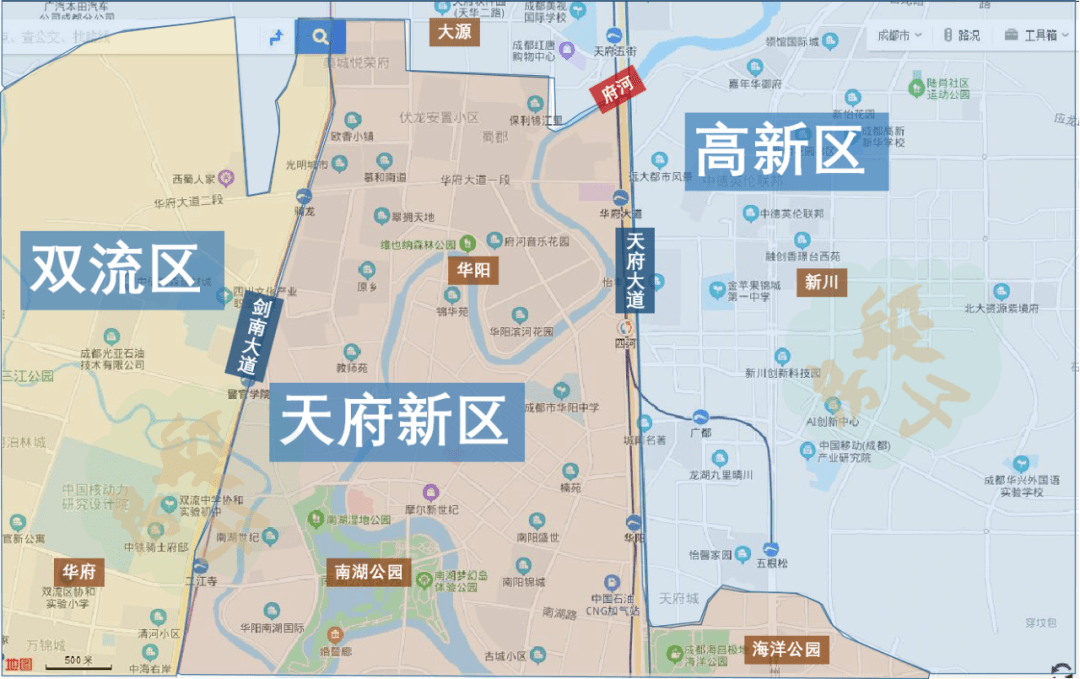 成都高新区区域地图图片