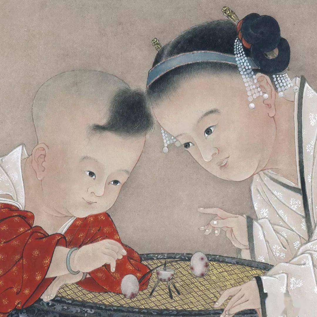 高清 局部 图▼ 《骷髅幻戏图》是南宋李嵩创作的绢本设色团扇画,纵