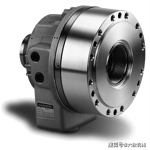 数控车床大孔径薄型中空油压回转缸台湾千岛chandox中空回转油缸