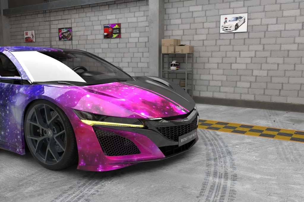 讴歌汽车改色benetton私人定制彩绘实车