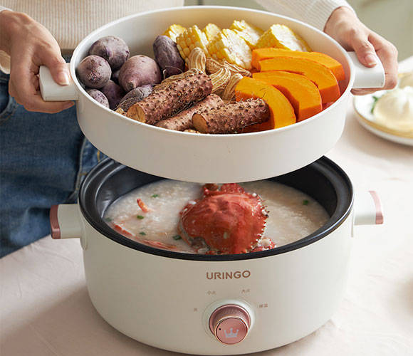 厨房太小用多功能电煮锅煎炒蒸炖煮样样行烹饪小白的美食神器