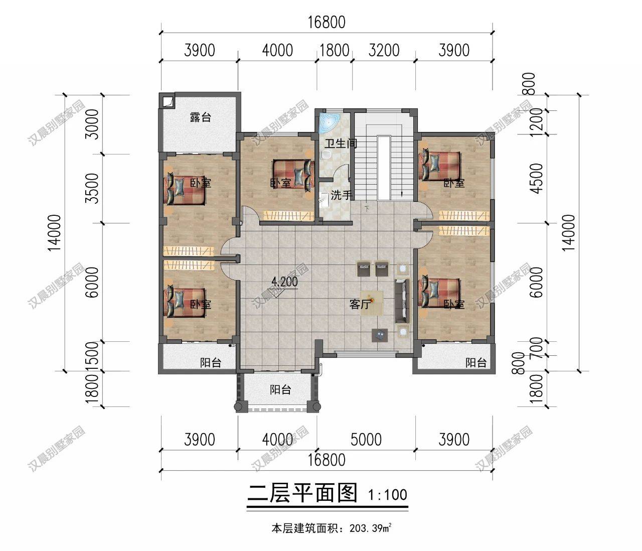 200平米二层别墅平面图图片