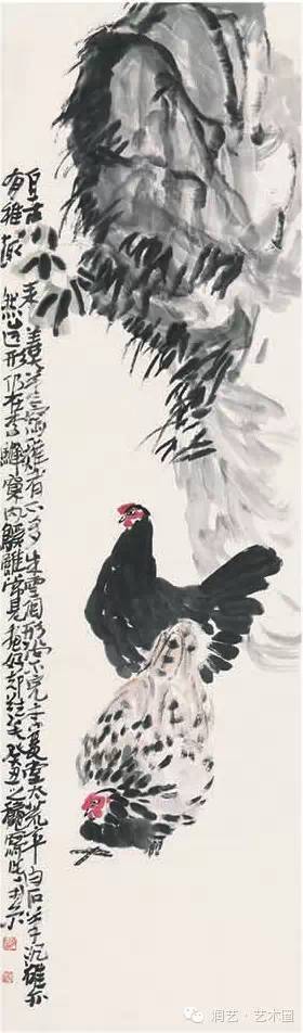 平中求奇陈子庄鸡画欣赏