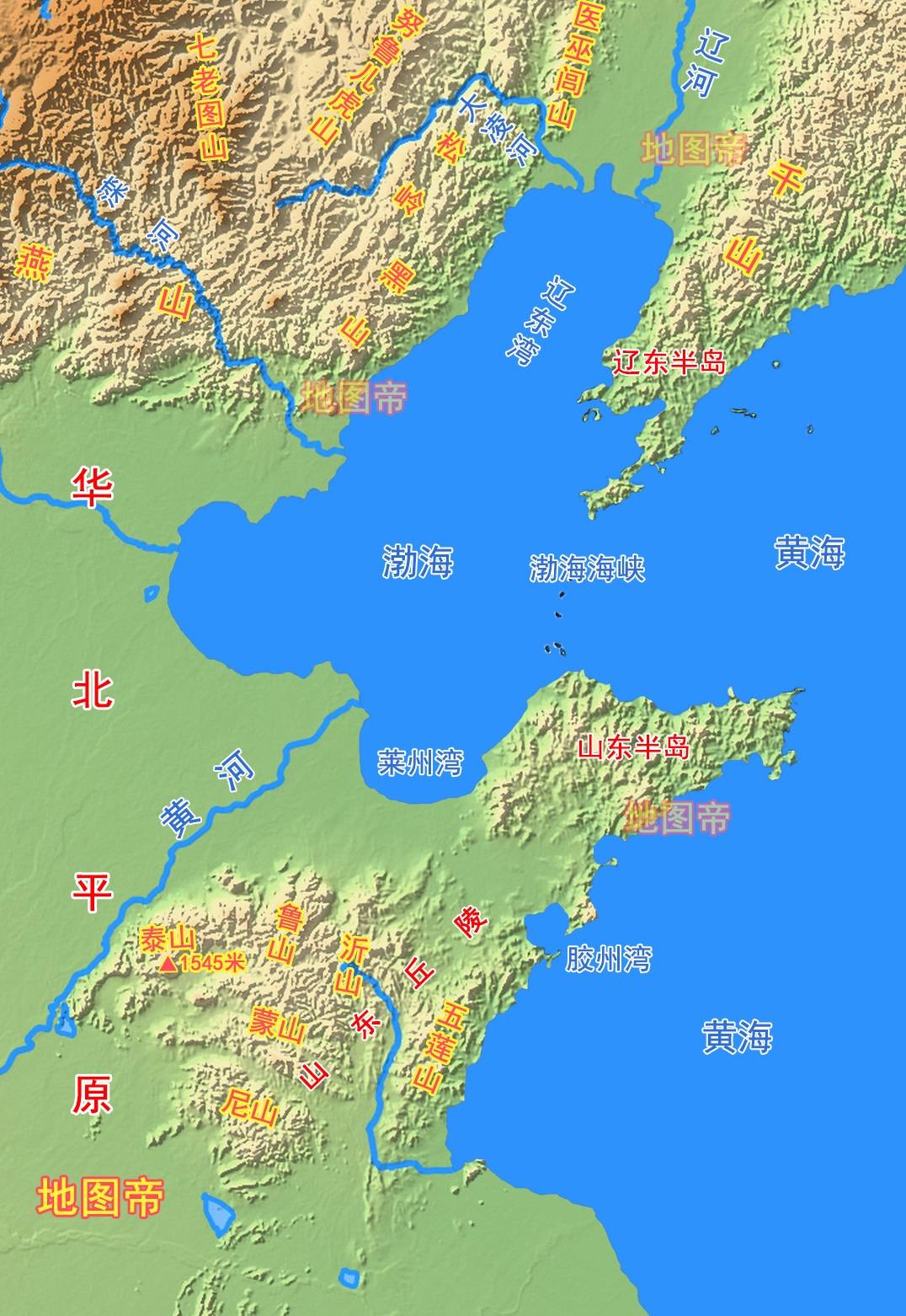 胶州湾地形图图片