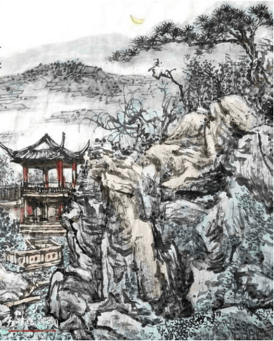 名家名作|姬俊尧水墨画作品在甘肃文源艺术馆展出_山水画