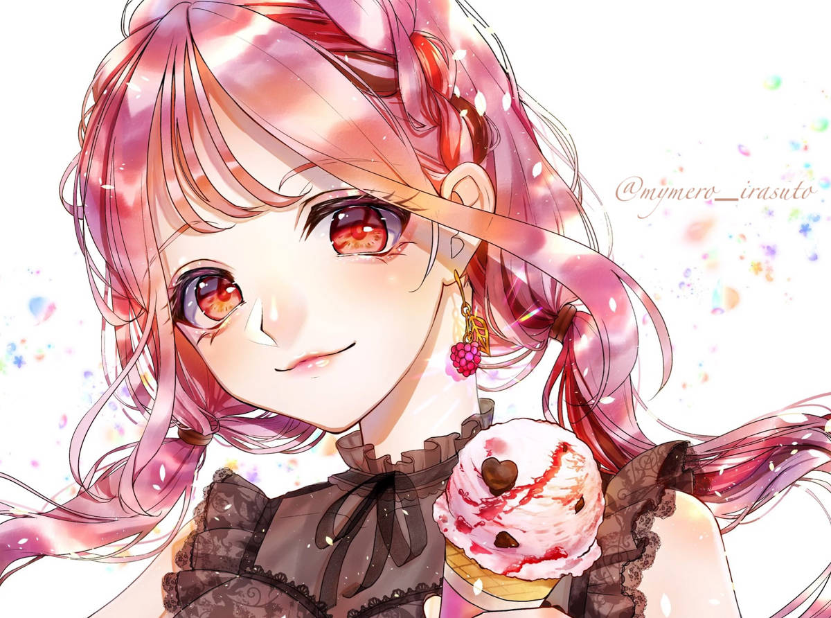 好看的p站动漫壁纸,少女和冰淇淋更配哦~!