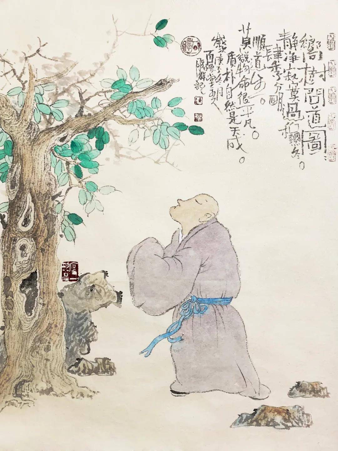 连胜群中国画作品——问道