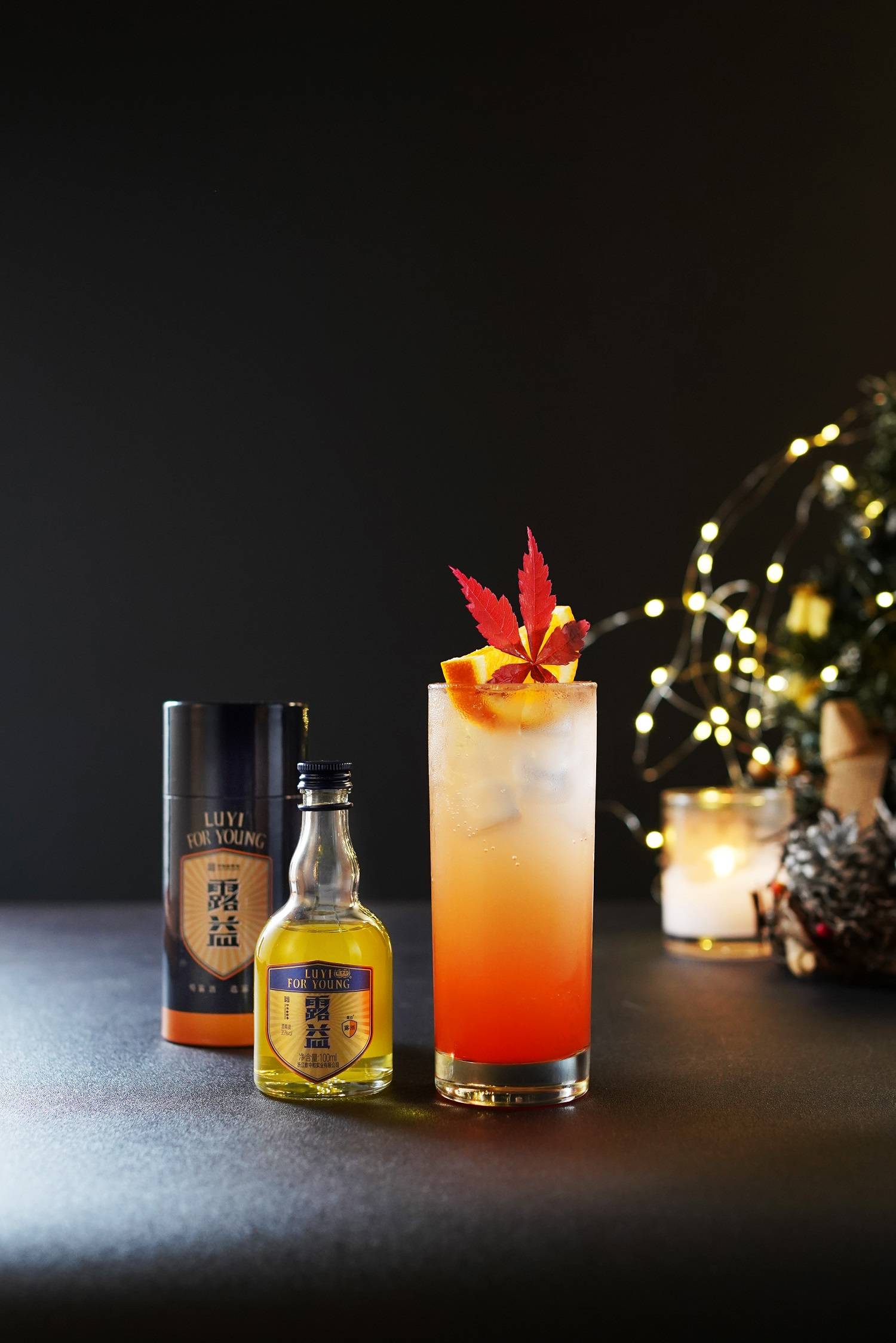 中国风春江枫月鸡尾酒,致中和露益酒特调