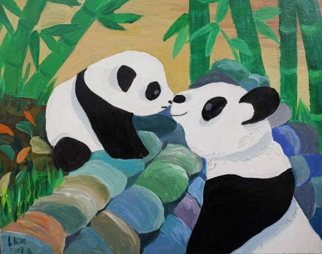 熊猫绘画渐变方法图片