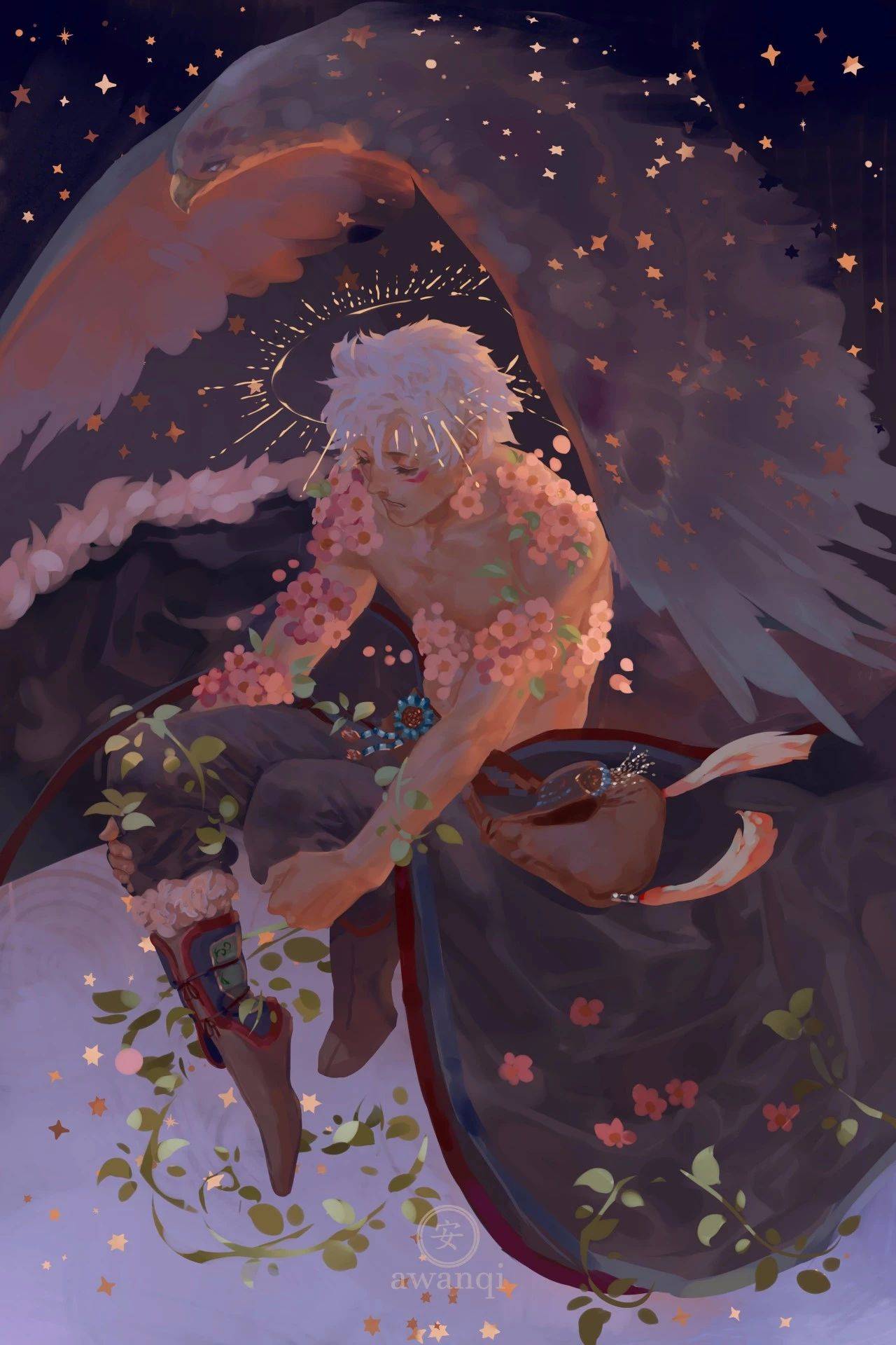 神圣唯美温馨治愈这套插画运用暖色调突出画面独有的美感