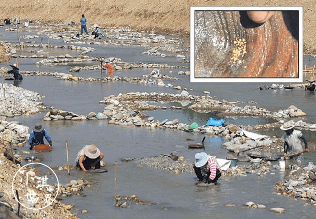 河里淘金者缅甸夫妻靠淘金养活6个孩子一天能收获20元