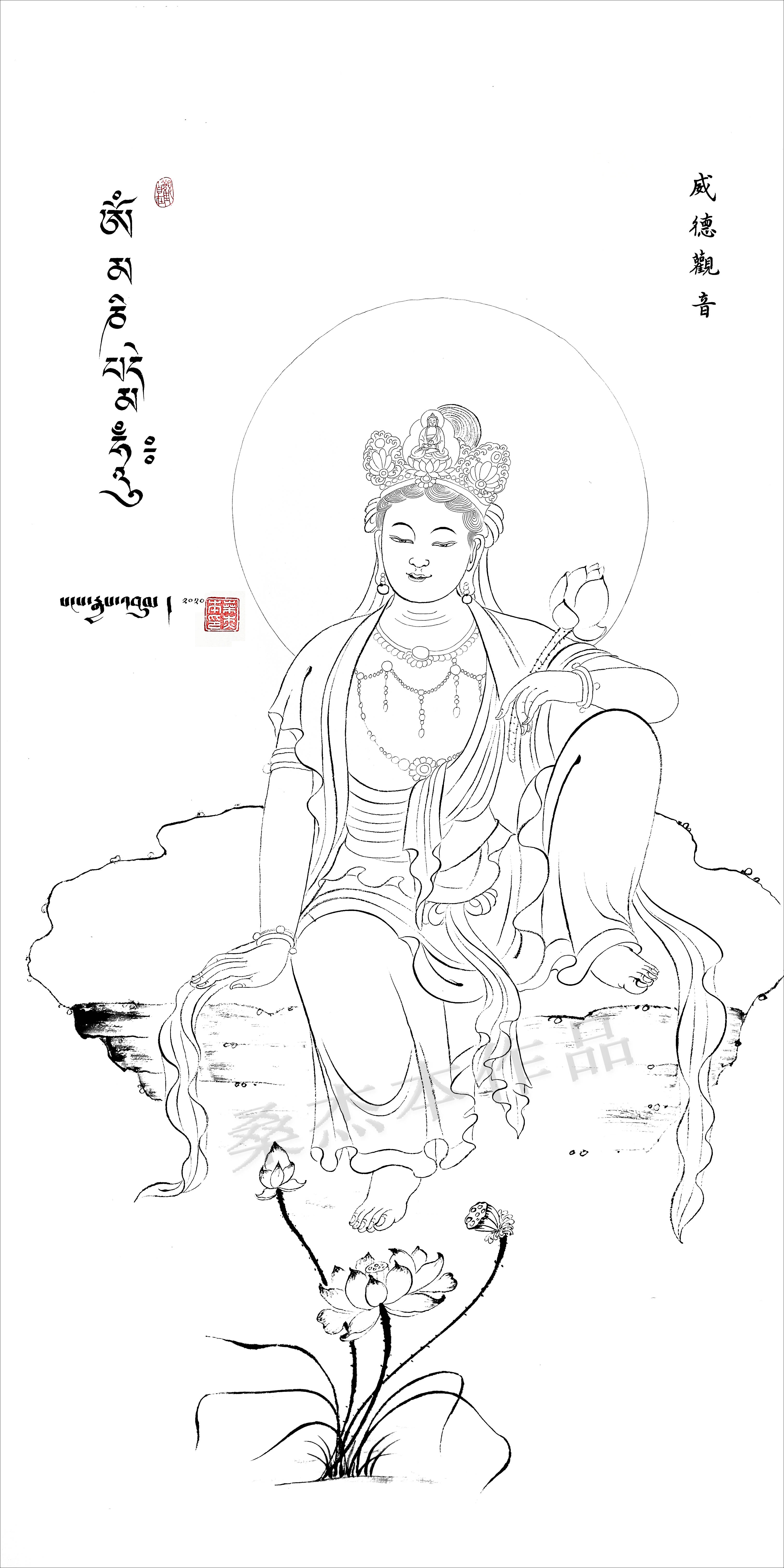 沐手绘佛中观音,一幅幅姿态唯美的慈容,诉说人间的喜乐悲苦;心灵在慈