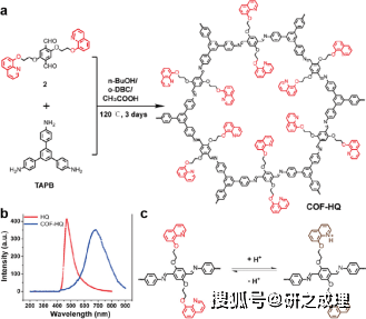 (a) 分子內氫鍵對cof結構限制示意圖.(b) 氫鍵對拓撲結構的影響.