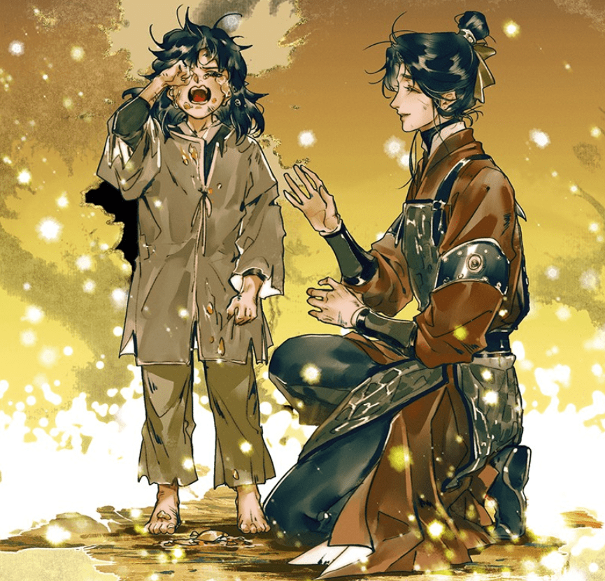 他右手中拿着的应该是捡破烂用的大麻袋,而他左手拿着的则是一个小