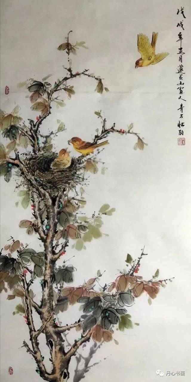 趣味生动活灵活现花鸟画家青石吕壮丽