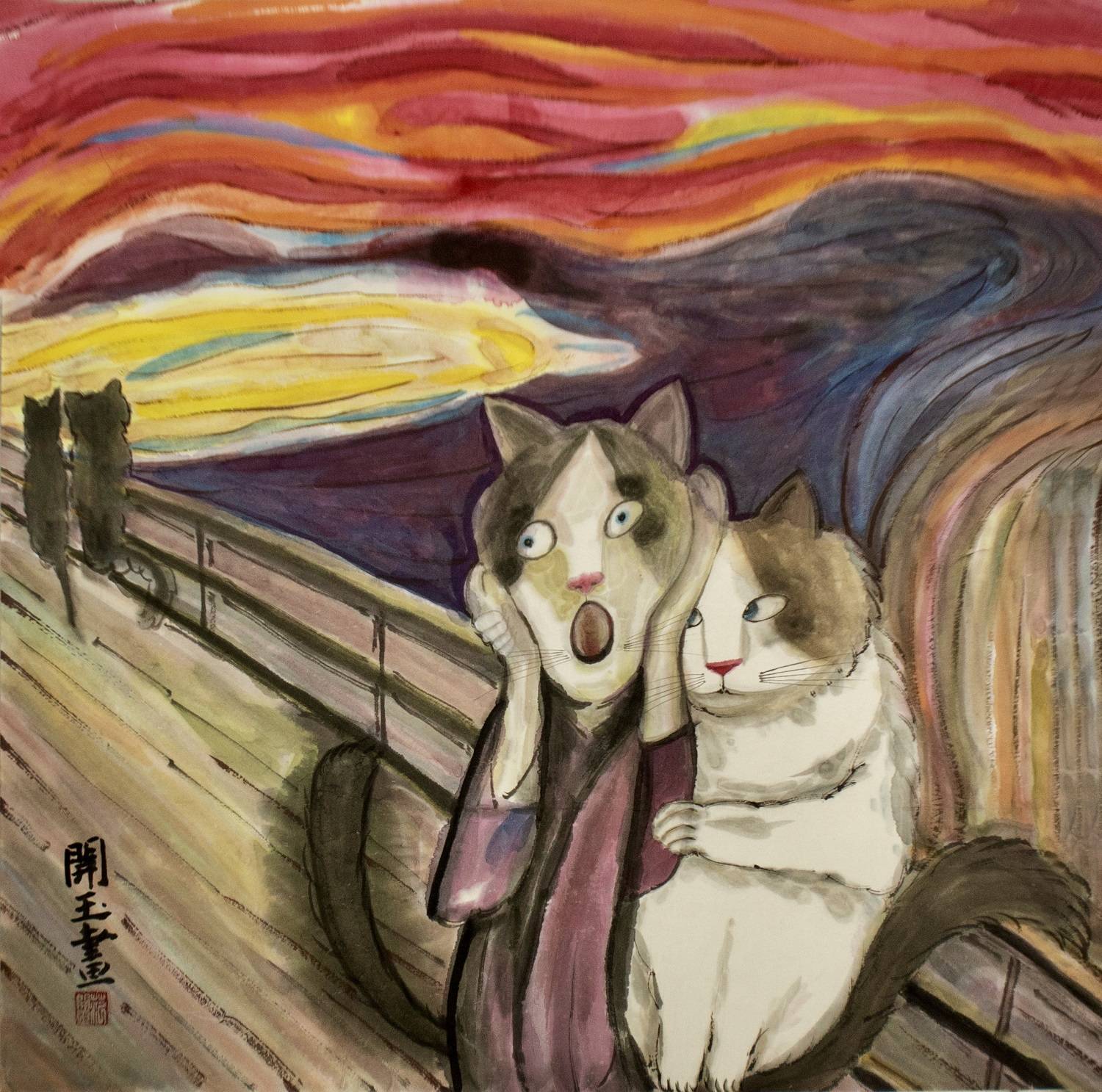 画家·猫咪——品味范开玉的喵星族系列组画